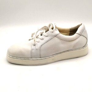 Sarto Womens Sneaker Quinn White Leather & Fabric‎ Lace Up Round Toe Low Top 9